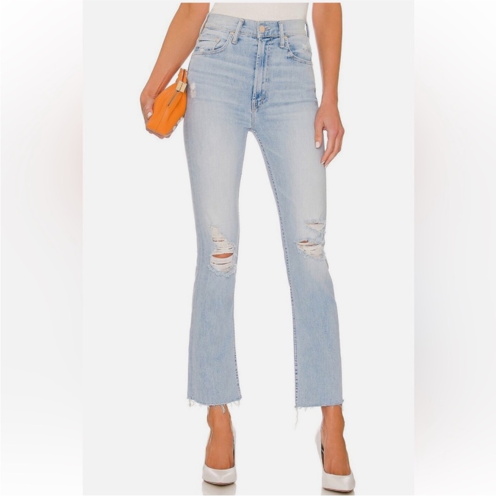 MOTHER Light Blue High-Rise Straight Jeans
